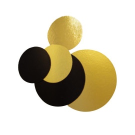 Disco cartón 26cm oro/negro p.100